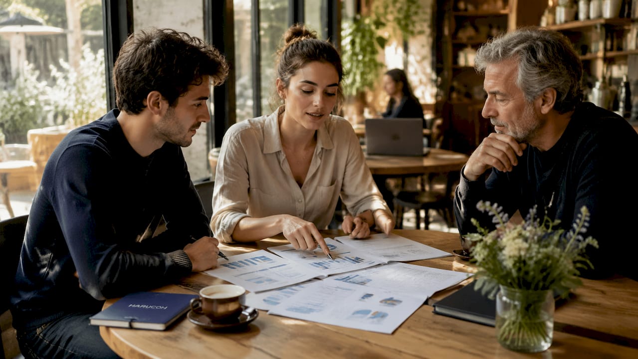 Im Meeting wirft das Team gemeinsam einen Blick auf die wichtigsten Marken-Kennzahlen.