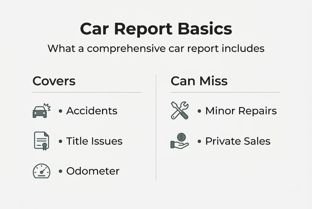 Infographic overview of car report essentials