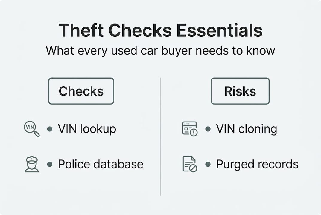 Infographic with theft checks and risks labels