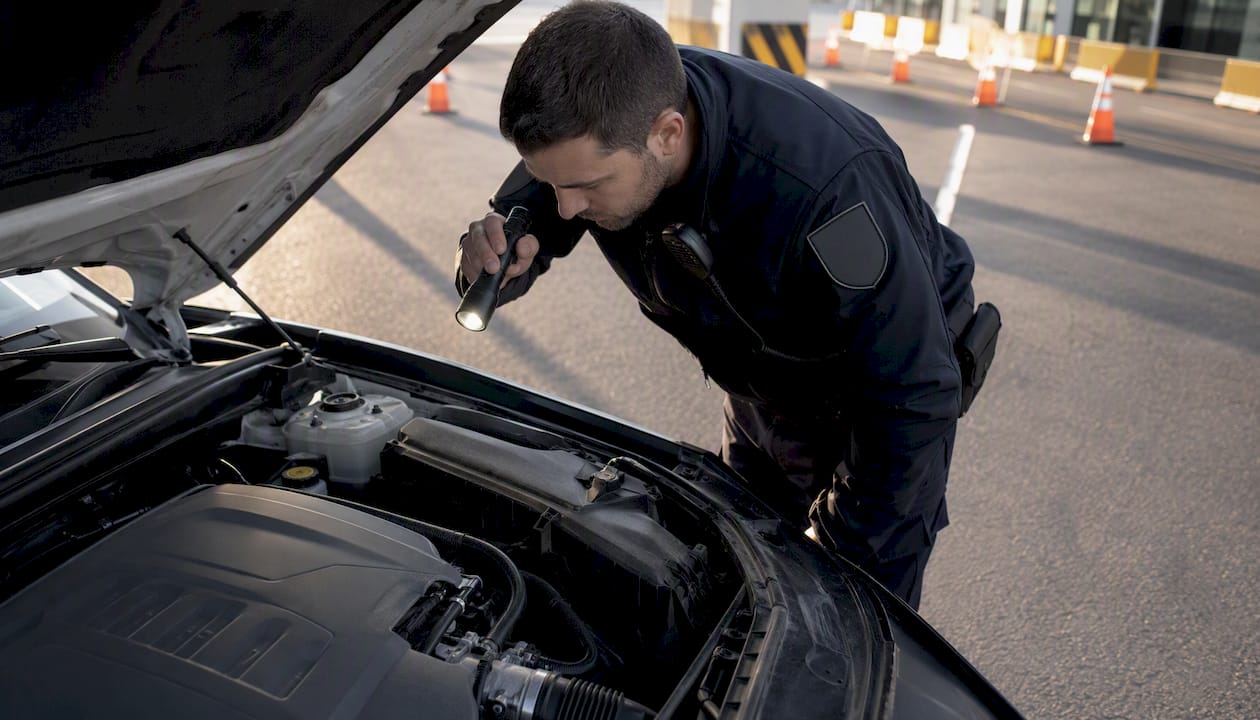 Car undercarriage inspection at border