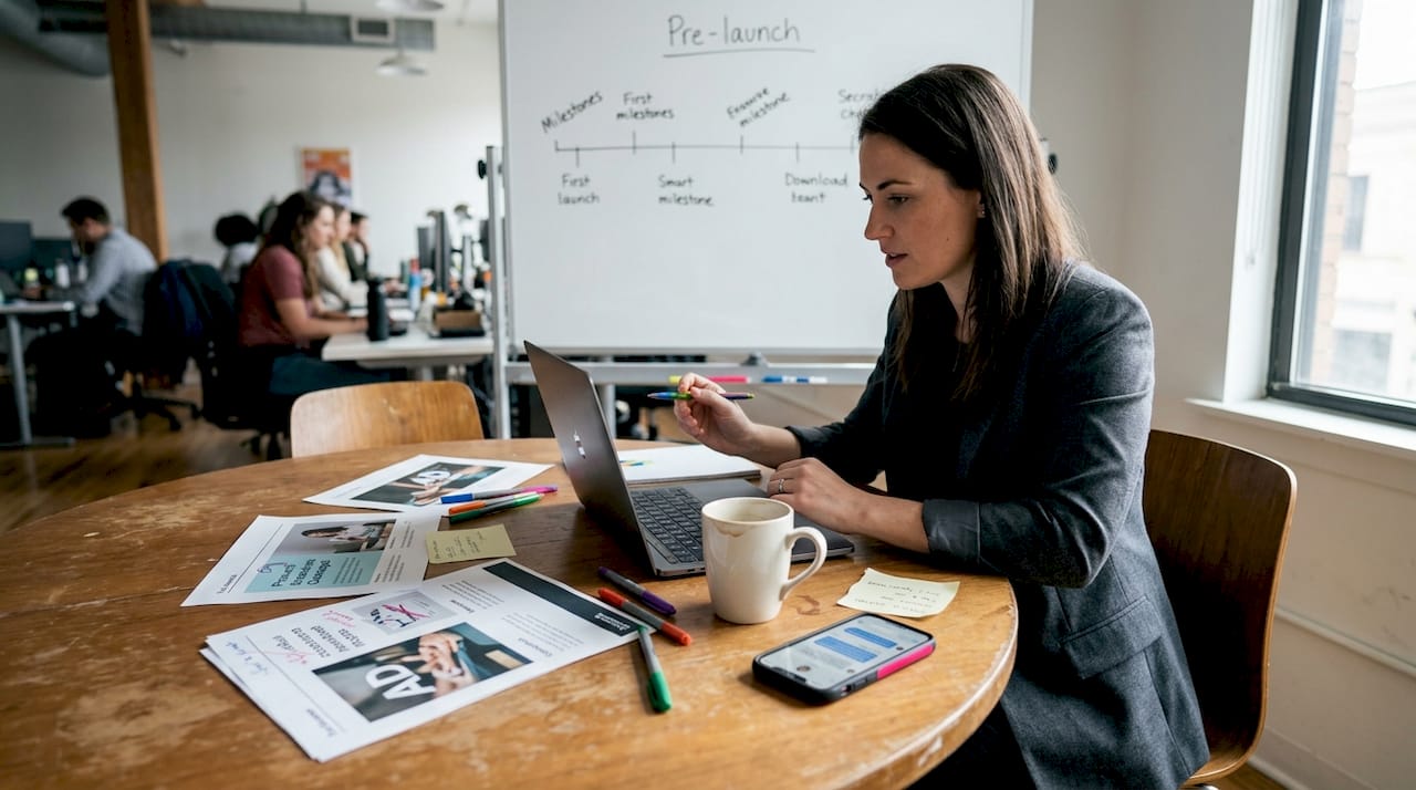 Marketer reviewing ad pre-launch feedback