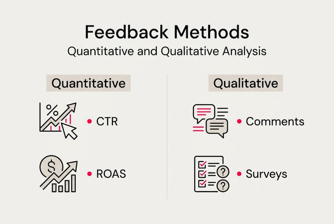 Infographic comparing quantitative and qualitative feedback
