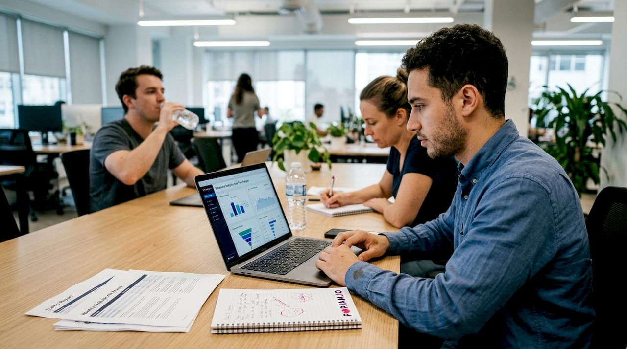 Analyst reviewing campaign behavioral analytics