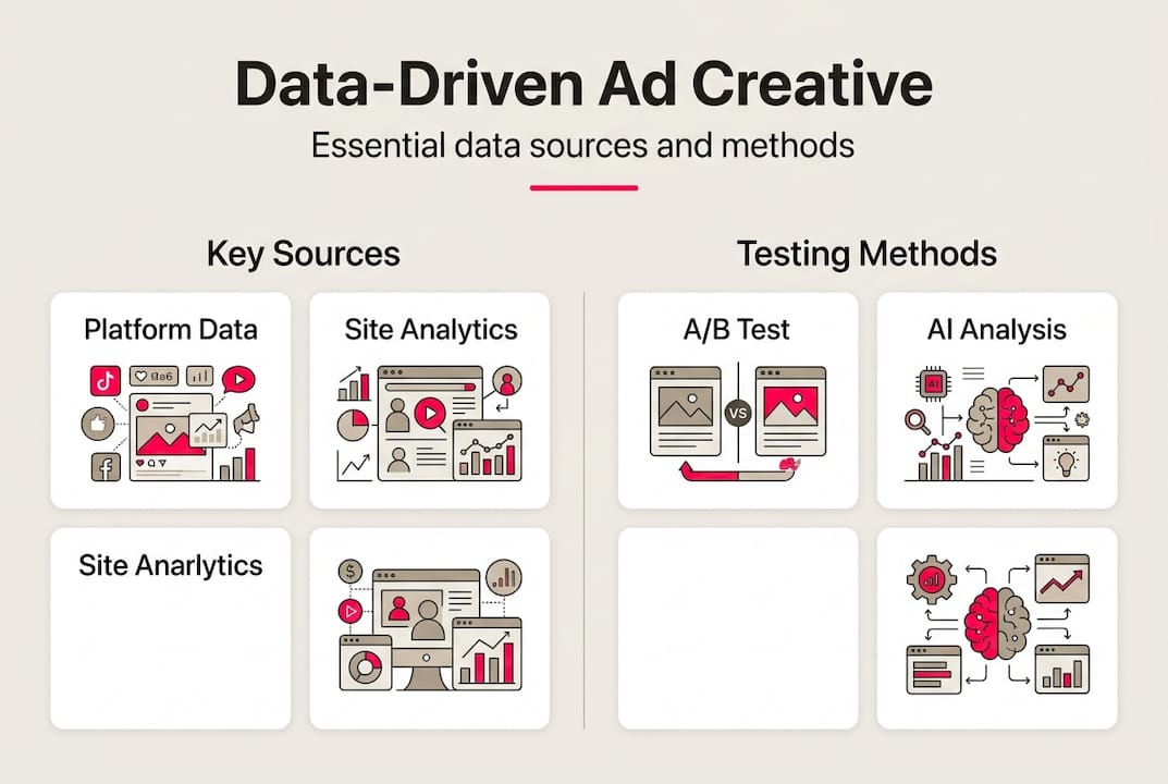 Infographic data sources and ad testing methods