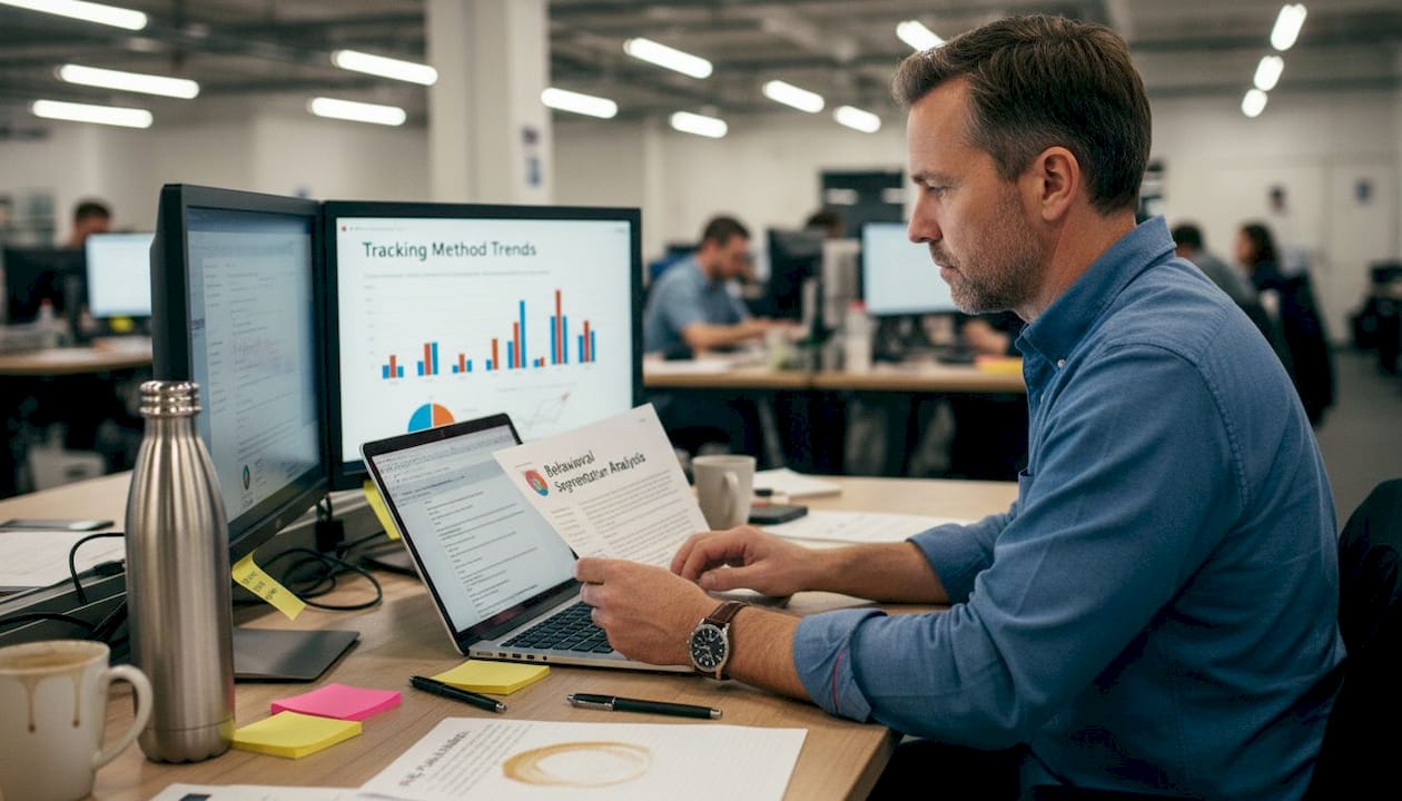 Advertising analyst working on targeting report