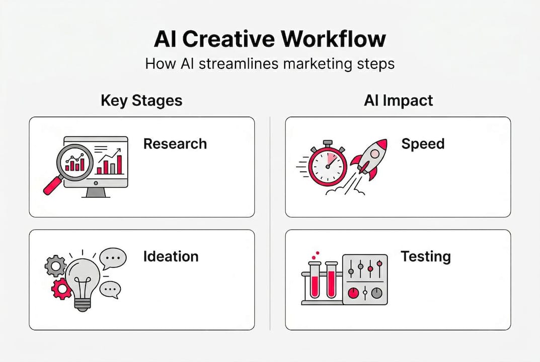 Infographic of AI creative workflow steps