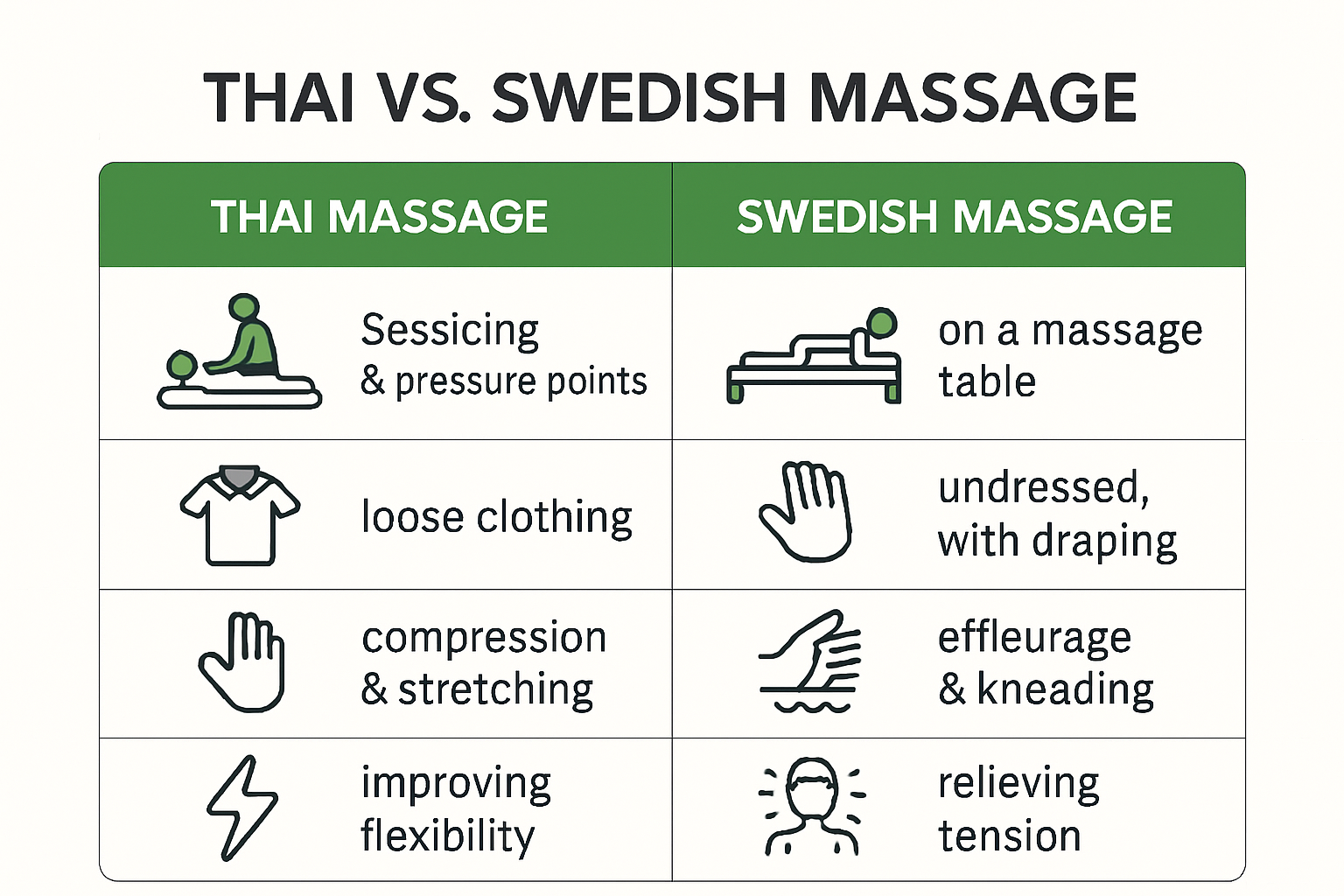 Thai Massage vs Swedish: Key Differences for 2025