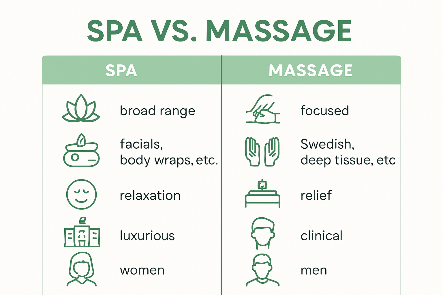 Understanding The Difference Between Spa And Massage Services