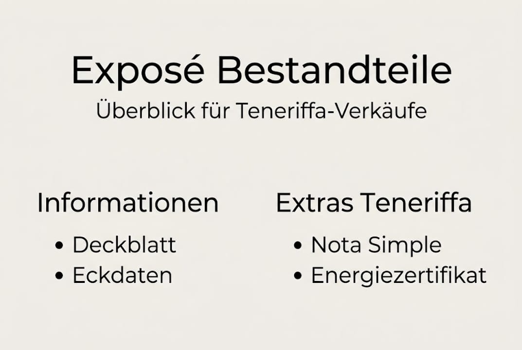 Infografik: Aufbau eines Exposés für Immobilien auf Teneriffa