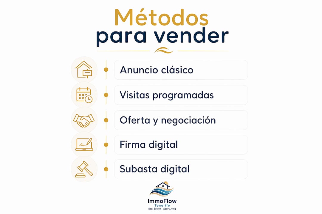 Guía visual con los pasos clave para vender tu vivienda en Tenerife