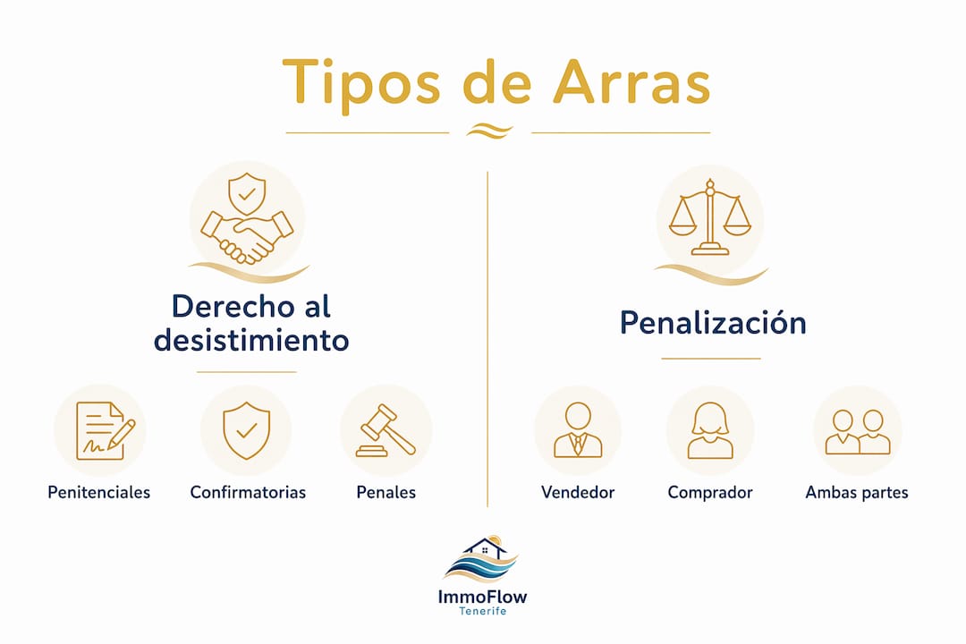 Infografía sobre las diferentes modalidades legales de contratos de arras