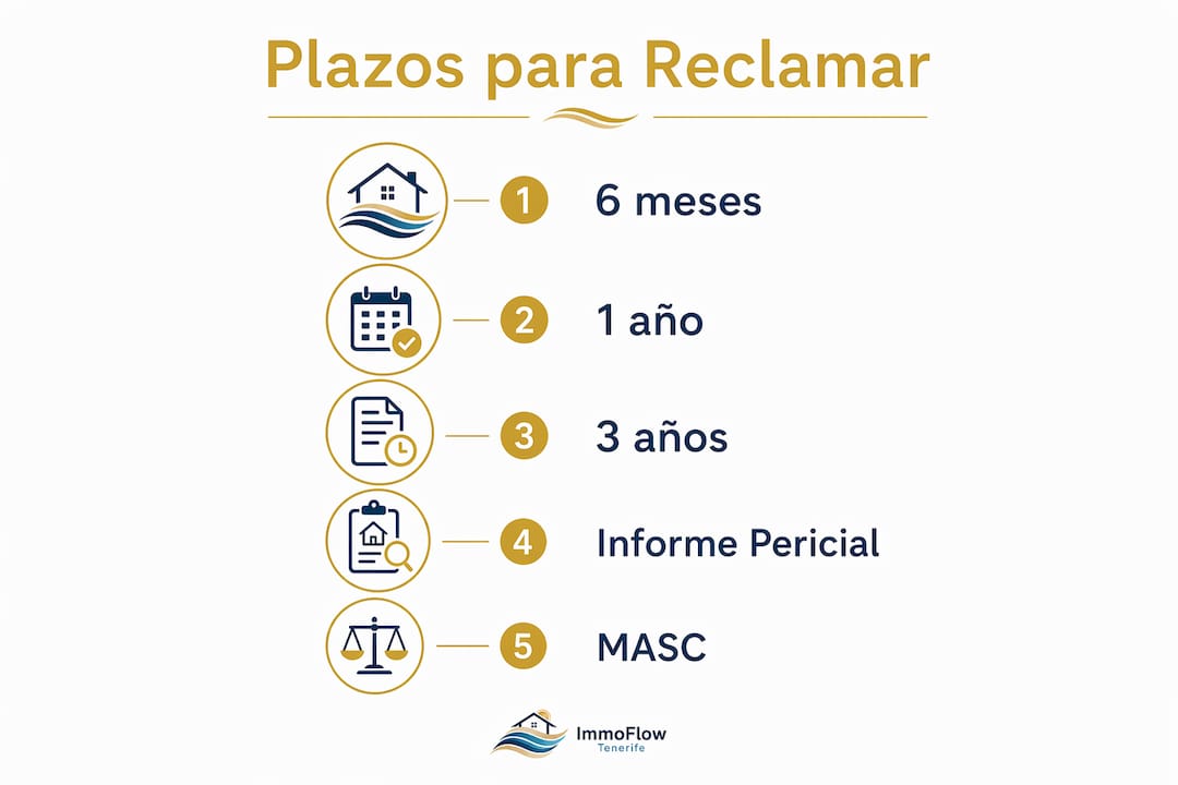 Infografía: ¿Cuánto tiempo tengo para reclamar por defectos ocultos en una vivienda?