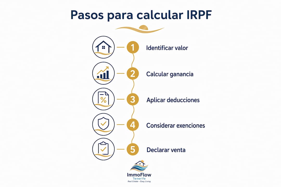 Infografía: cómo calcular el IRPF al vender tu vivienda paso a paso