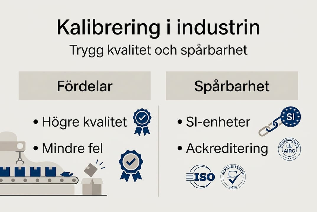 Enkel och tydlig infografik om industrikalibrering
