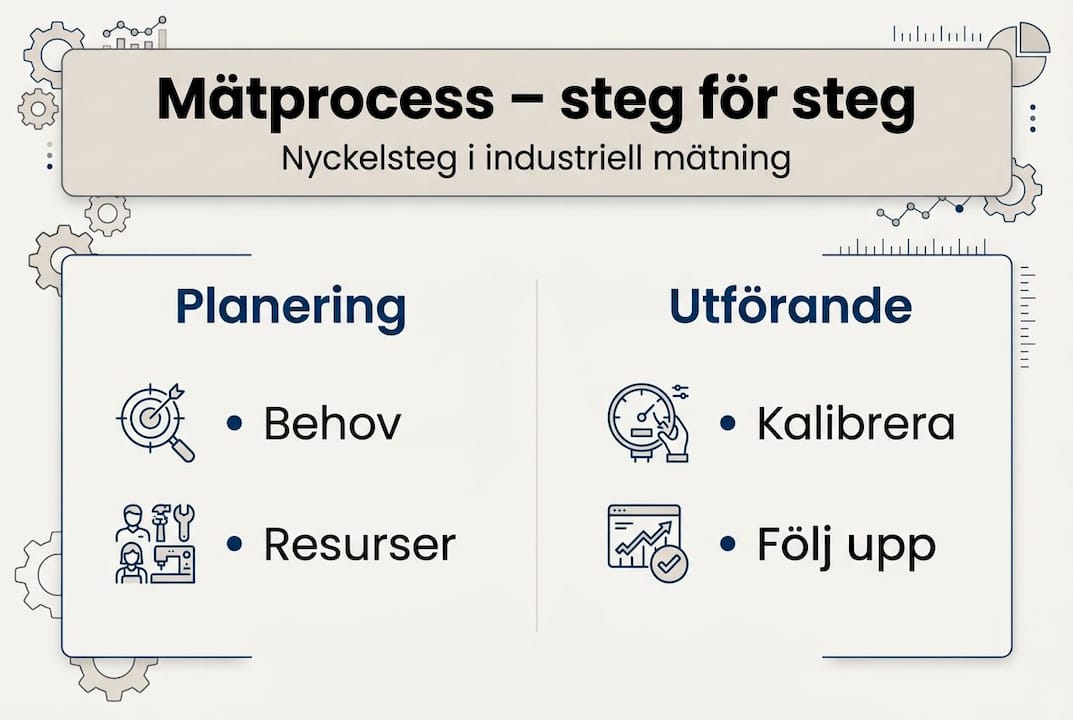 Grafisk översikt av de viktigaste stegen i mätprocessen