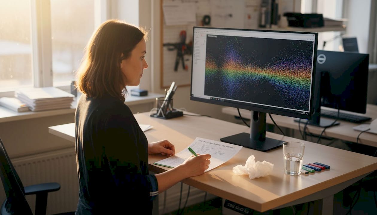 En ingenjör går igenom och prickar av punkterna på sin arbetslista.