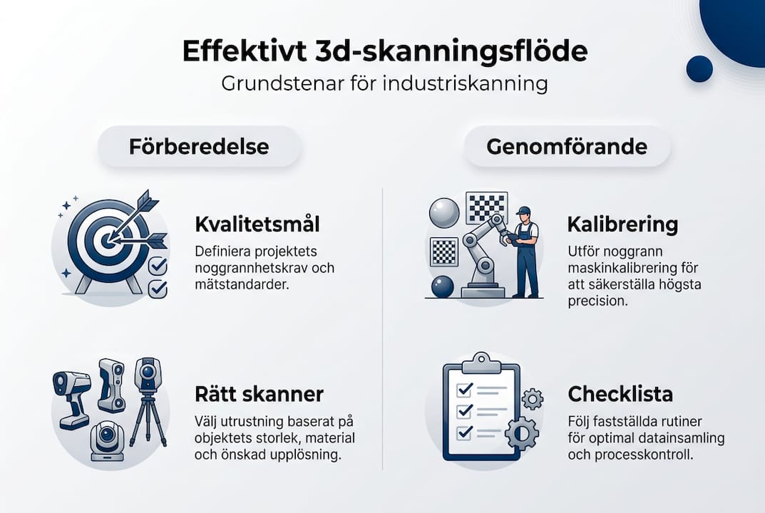 Så här ser ett smidigt arbetsflöde för 3D-skanning ut – visualiserat i en överskådlig infografik