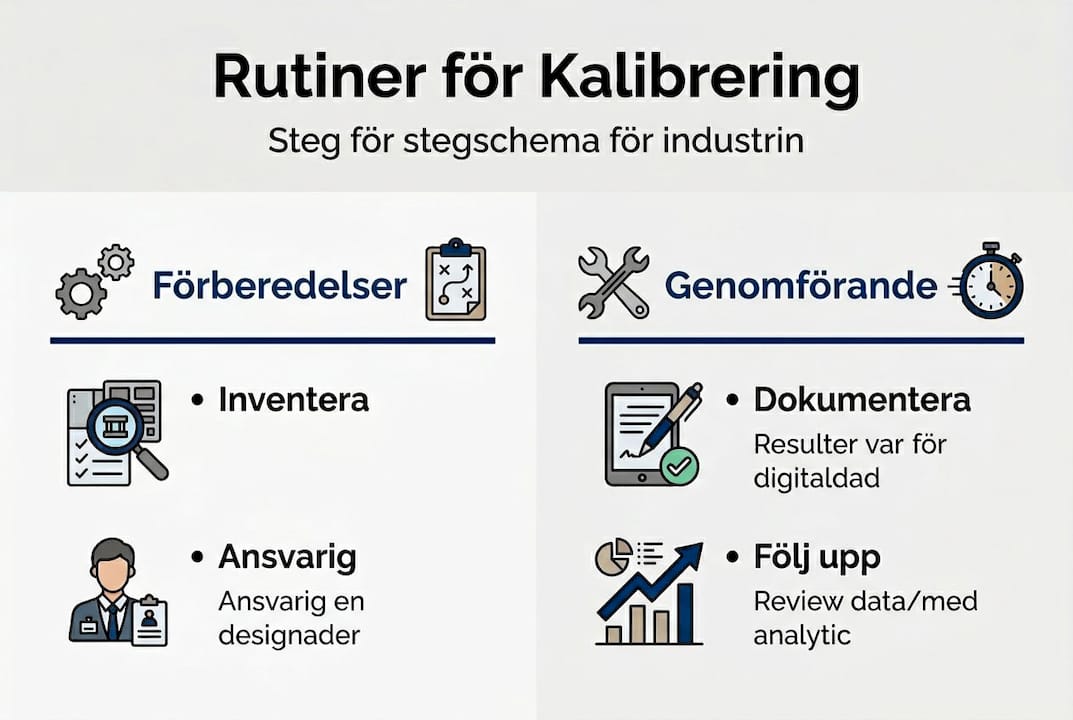Illustration som visar de olika stegen i kalibreringsprocessen