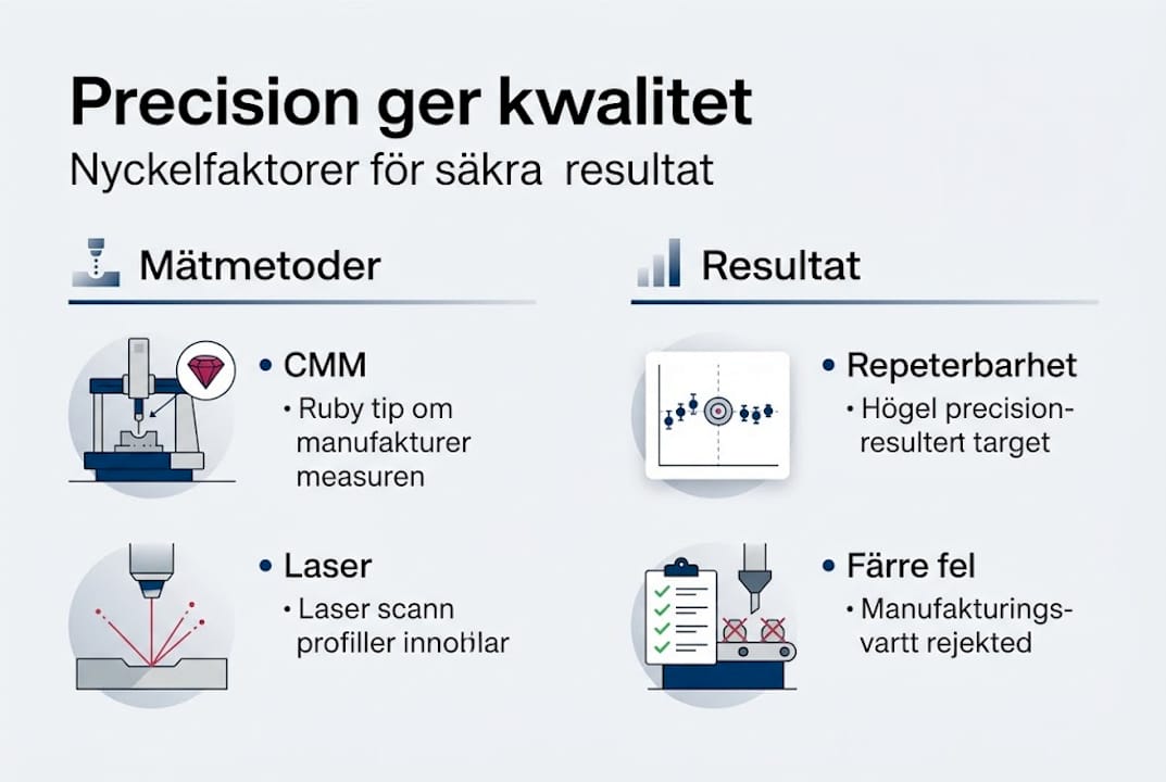Grafisk översikt över olika sätt att mäta och de resultat som framkommit