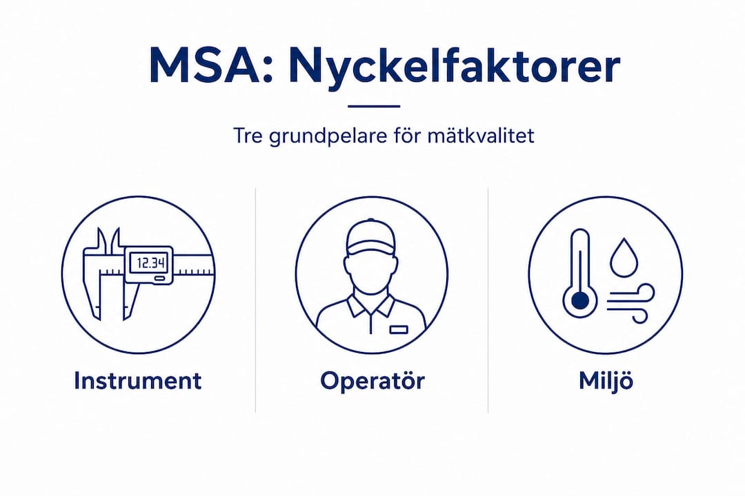 Översiktlig infografik som visar de tre huvudkomponenterna i en MSA-analys