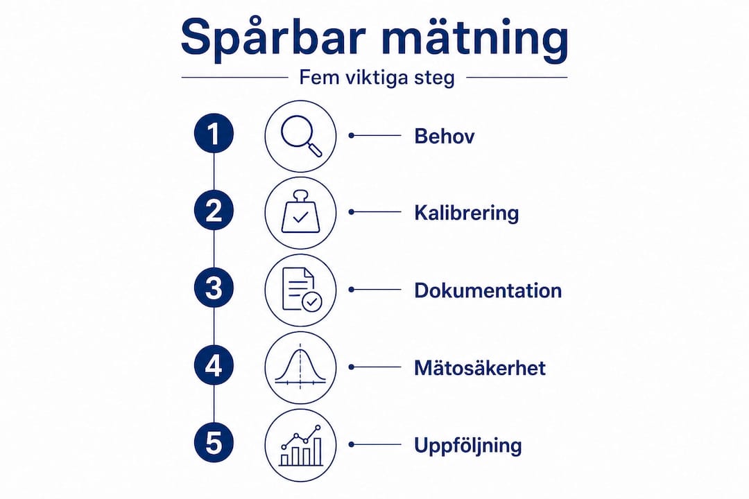 Infografik: Fem nyckelsteg för att säkerställa spårbar mätning