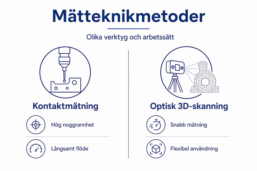 Översiktlig infografik som visar skillnader mellan olika metoder för mätning