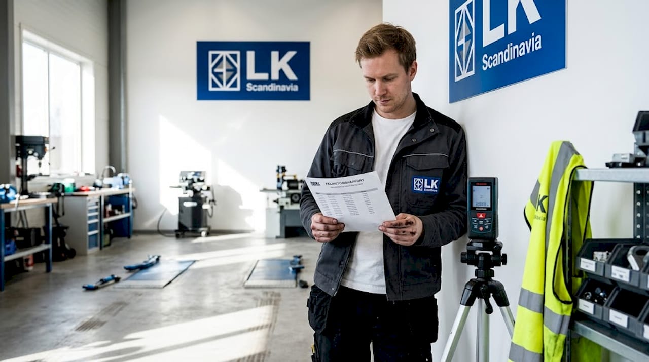 Teknikern går igenom en utskriven felhistorikrapport