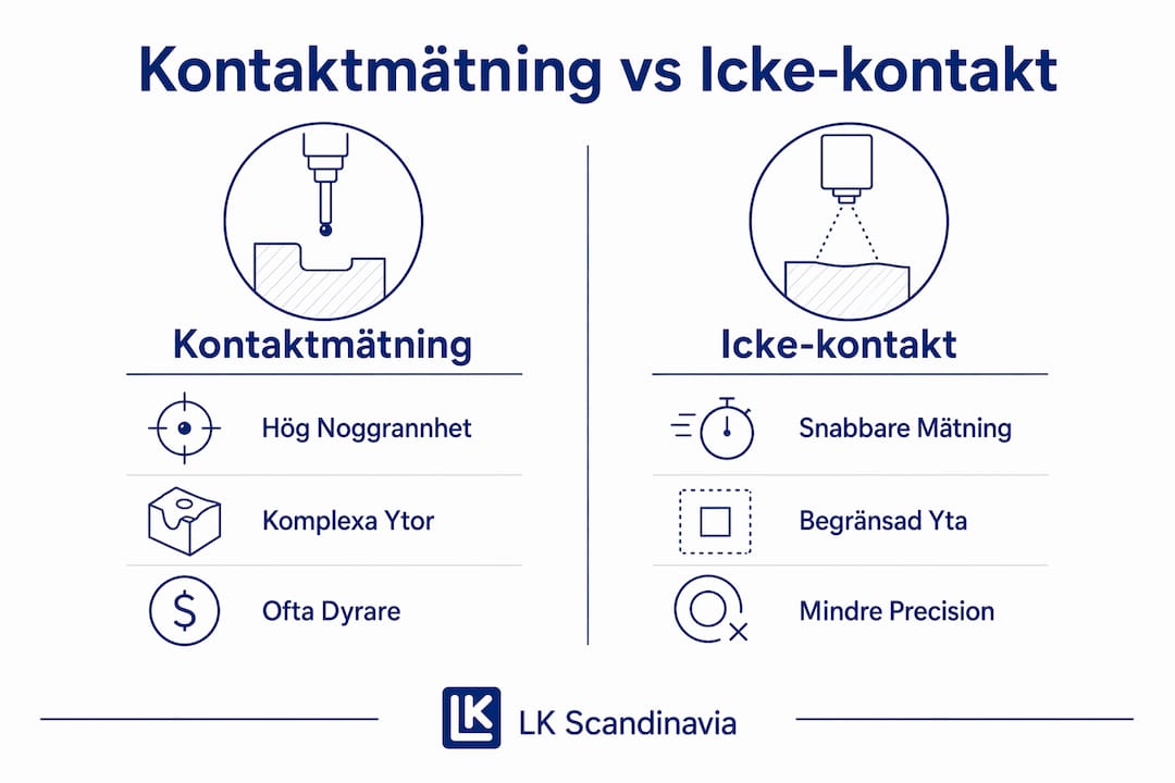 Infografik som visar skillnaderna mellan mätning med och utan fysisk kontakt