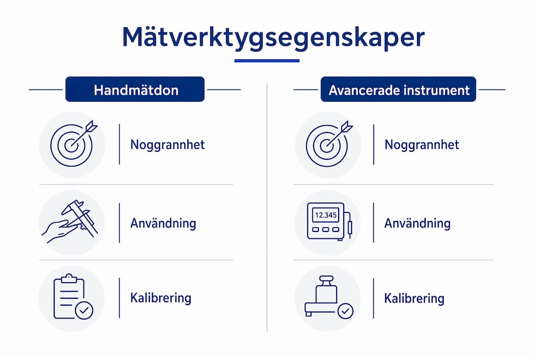 Överskådlig jämförelse av olika mätverktygs egenskaper för verkstadsmiljö