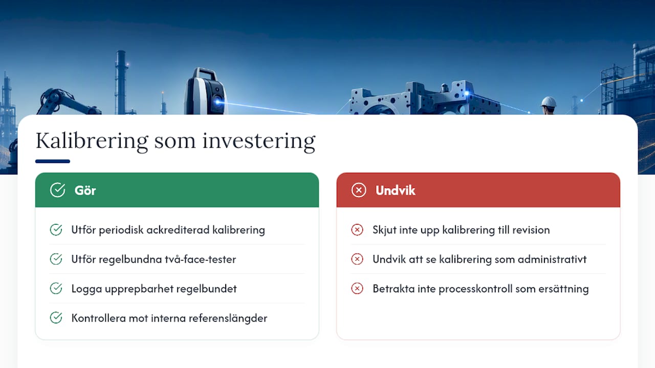 Kalibrering är en investering, inte en kostnad — overview diagram
