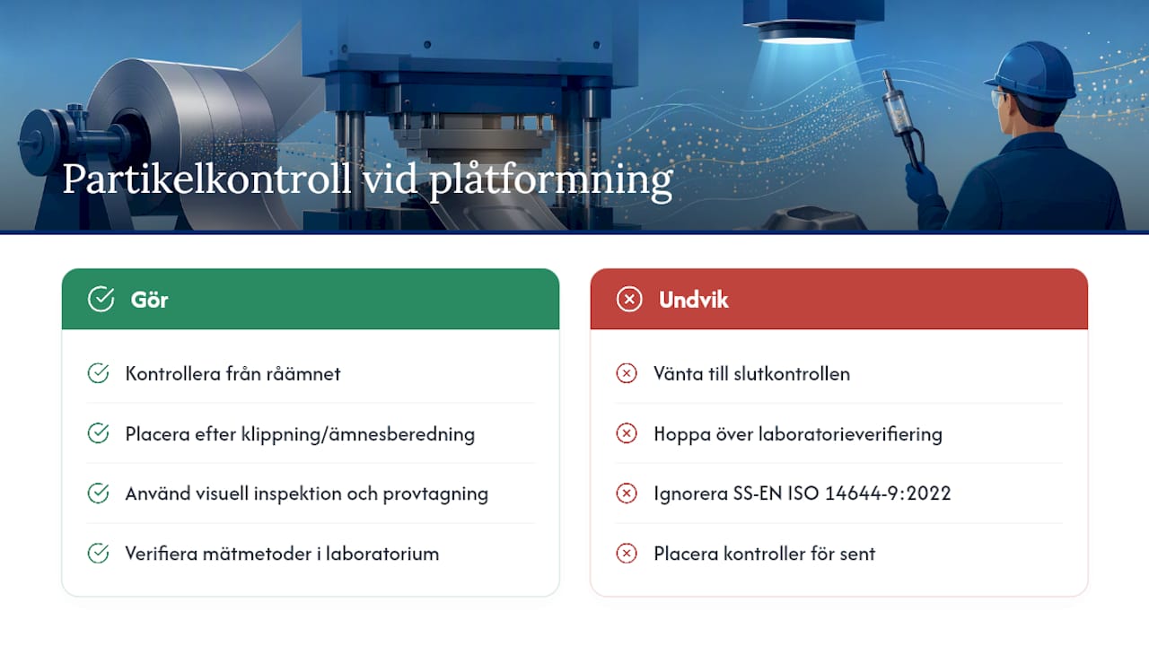 Hur mäter du ytfinish och partikelrenhet i plåtformning? — overview diagram