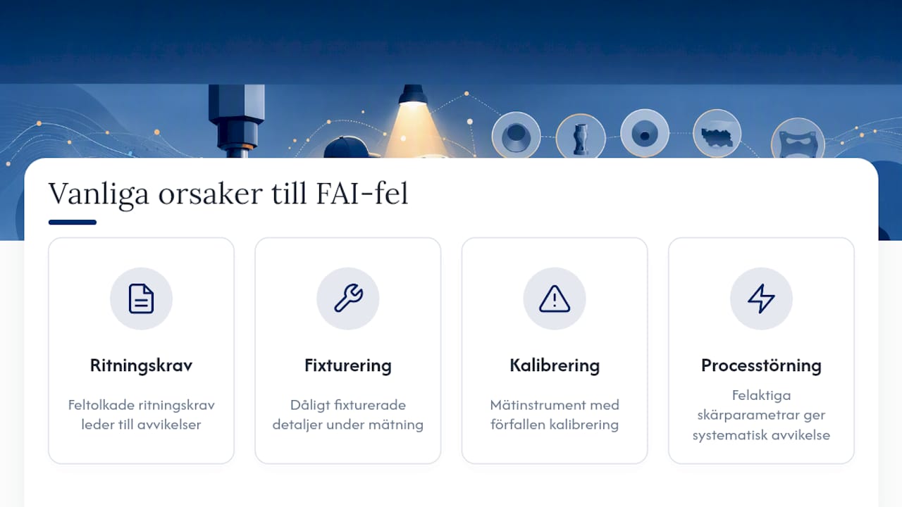 Vanliga fel vid första artikelinspektion