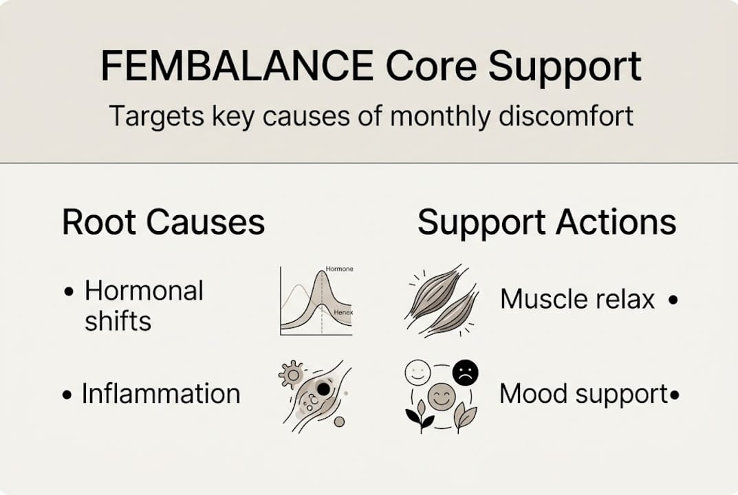 Infographic showing FEMBALANCE support pathways