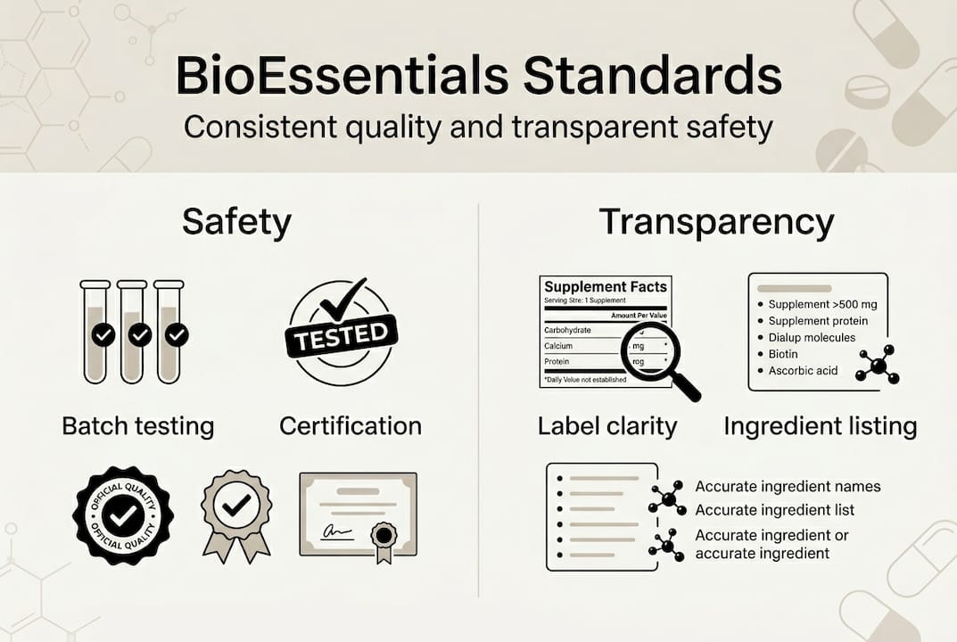 Infographic showing standards for premium supplements