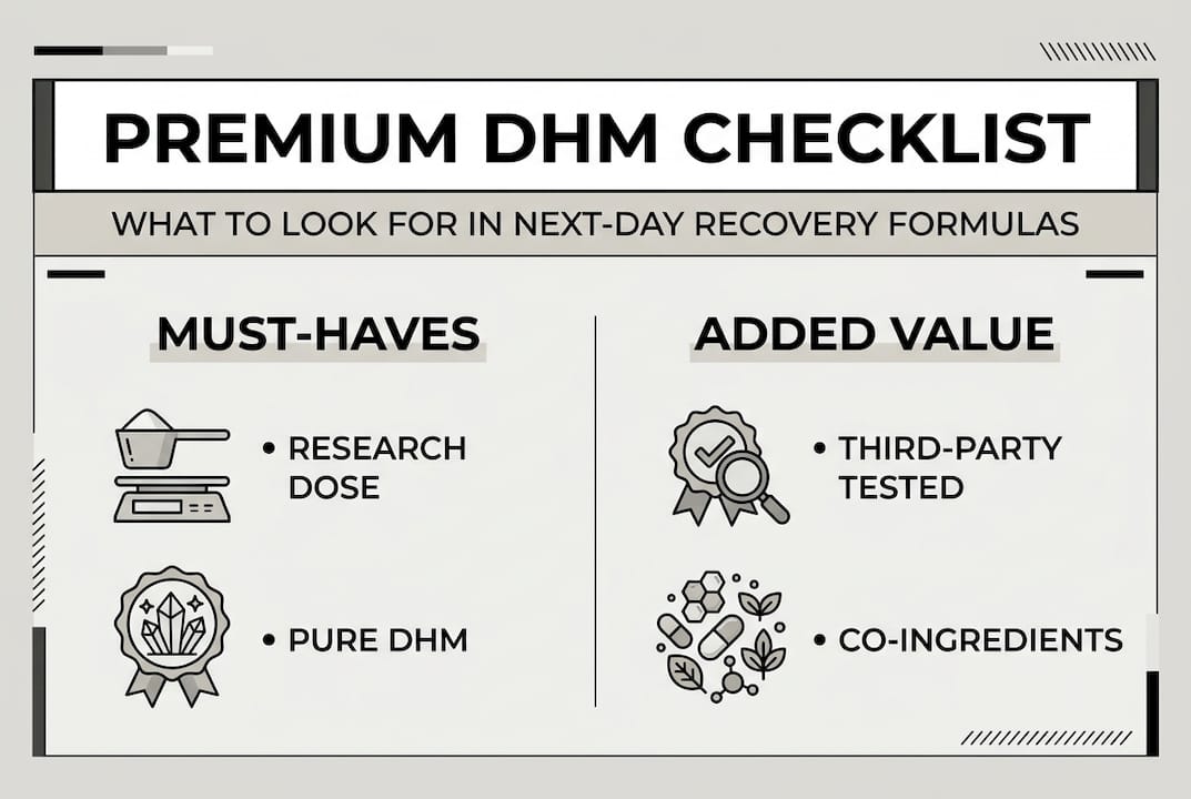 Infographic checklist for DHM formula selection