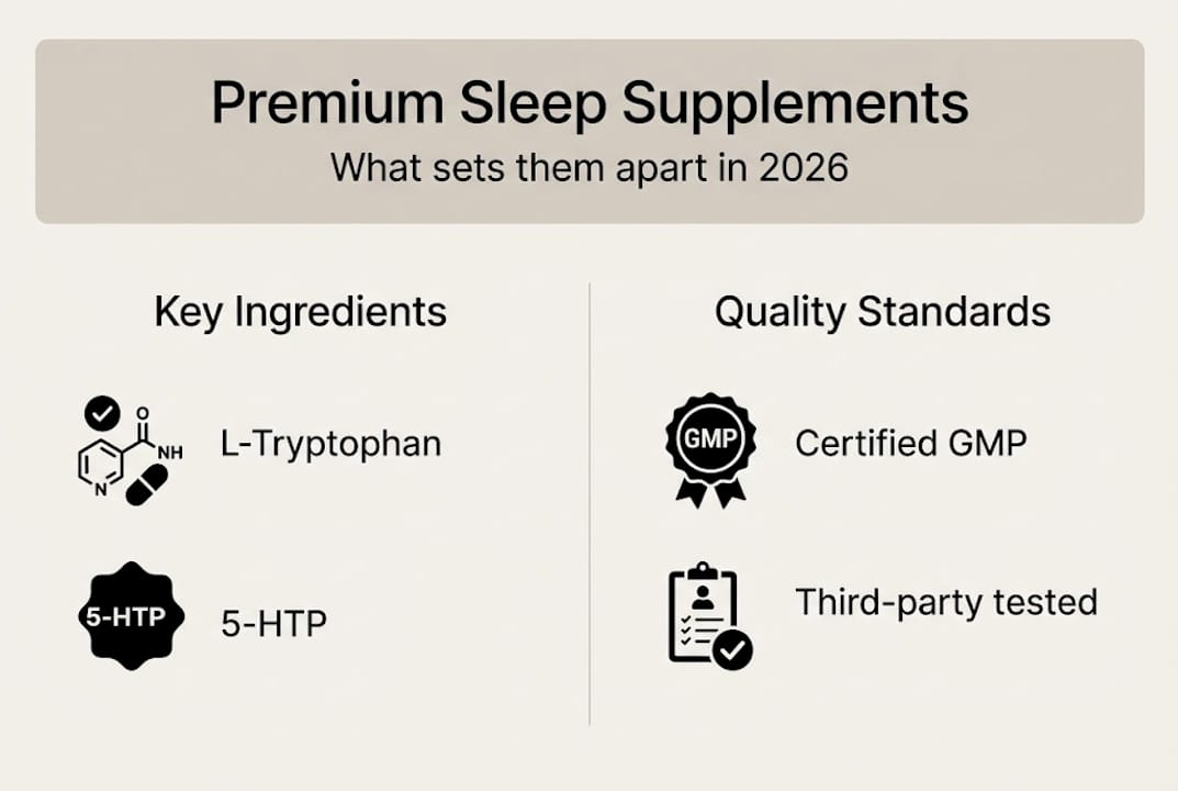 Infographic comparing premium sleep supplement key points