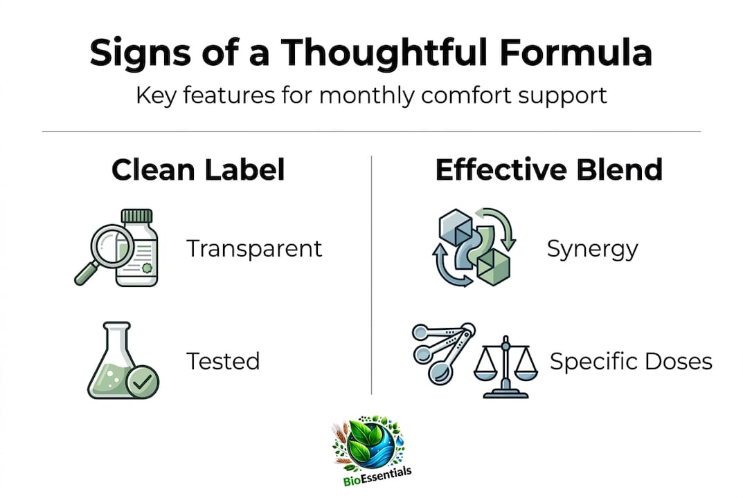 Infographic showing clean label and effective blend features