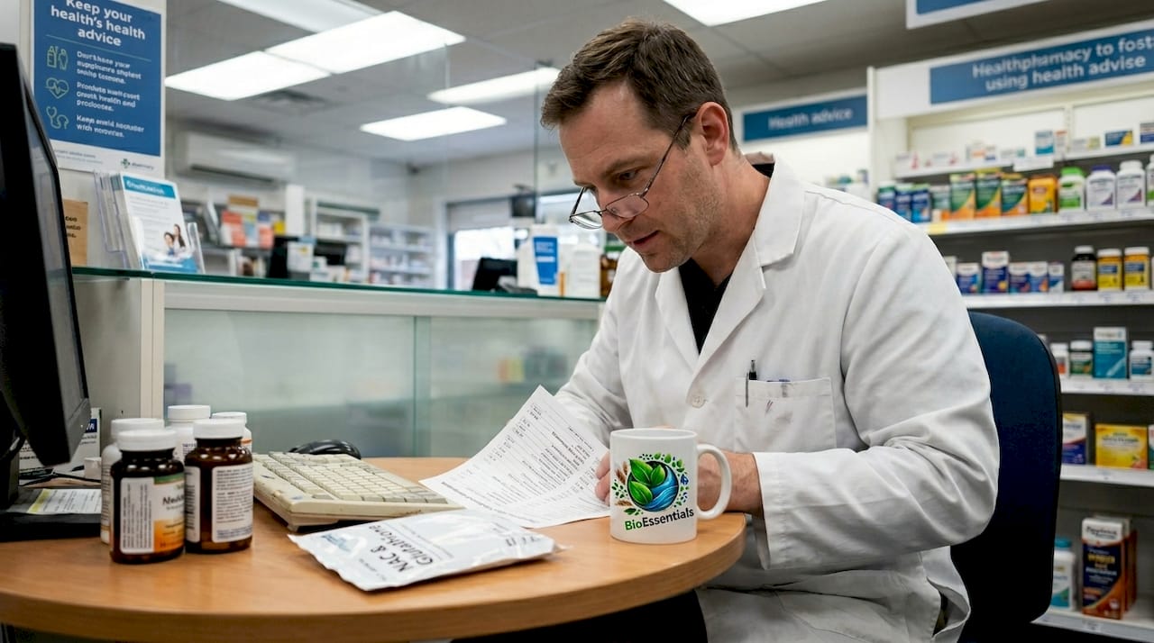 Pharmacist reviews supplement and medication list