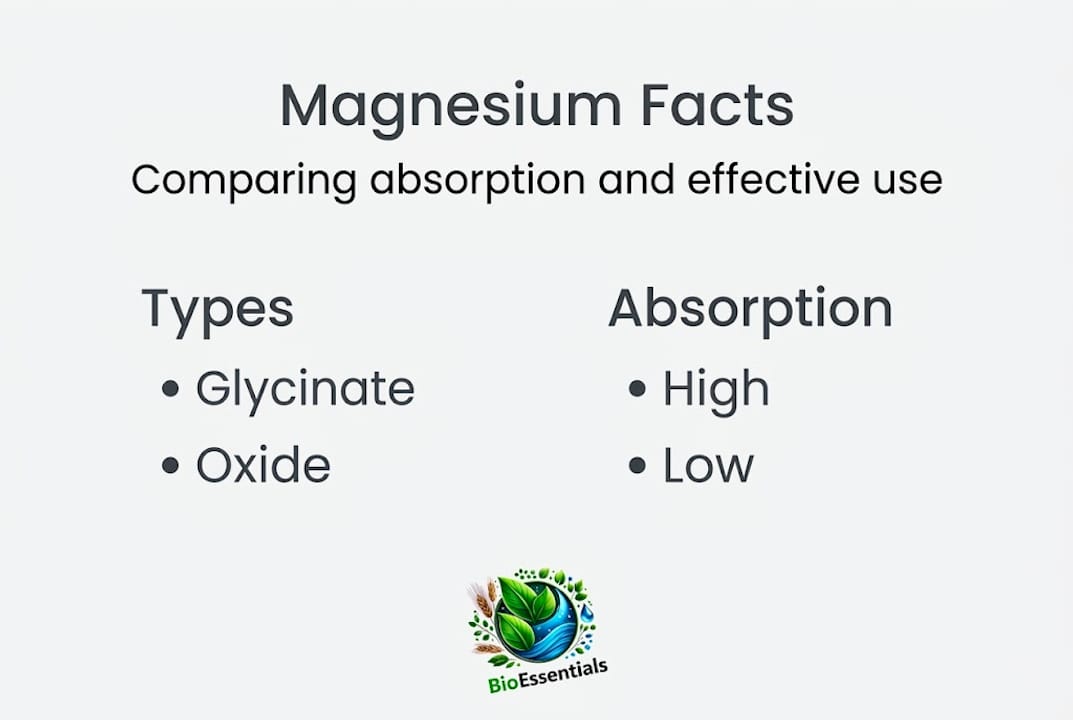 Infographic comparing magnesium forms and absorption