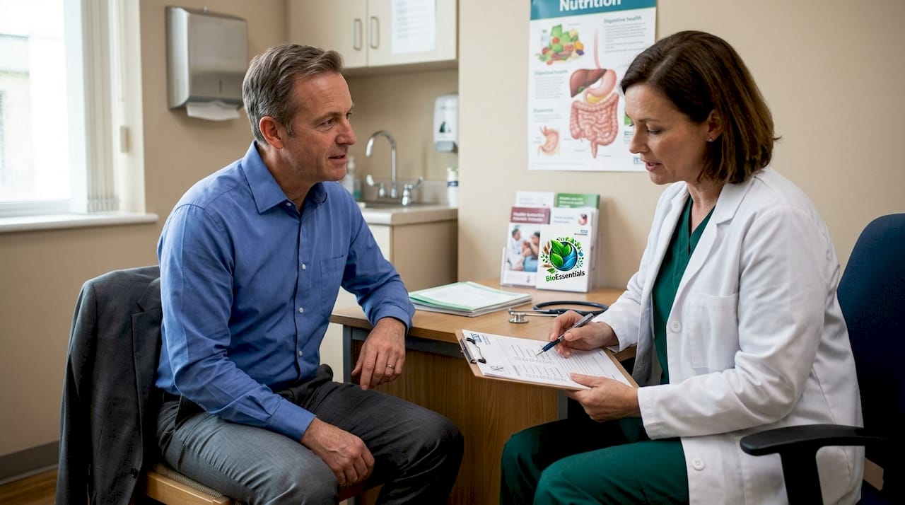 Patient consulting doctor about supplement safety