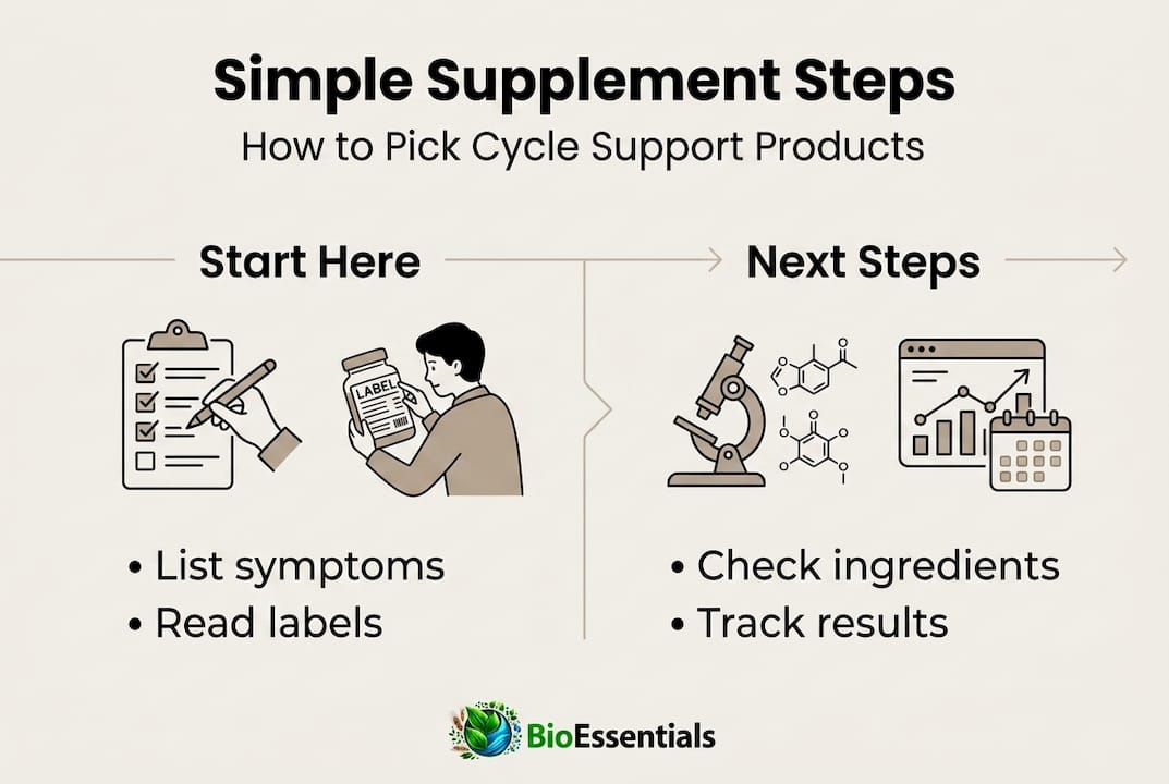 Infographic showing cycle supplement selection process