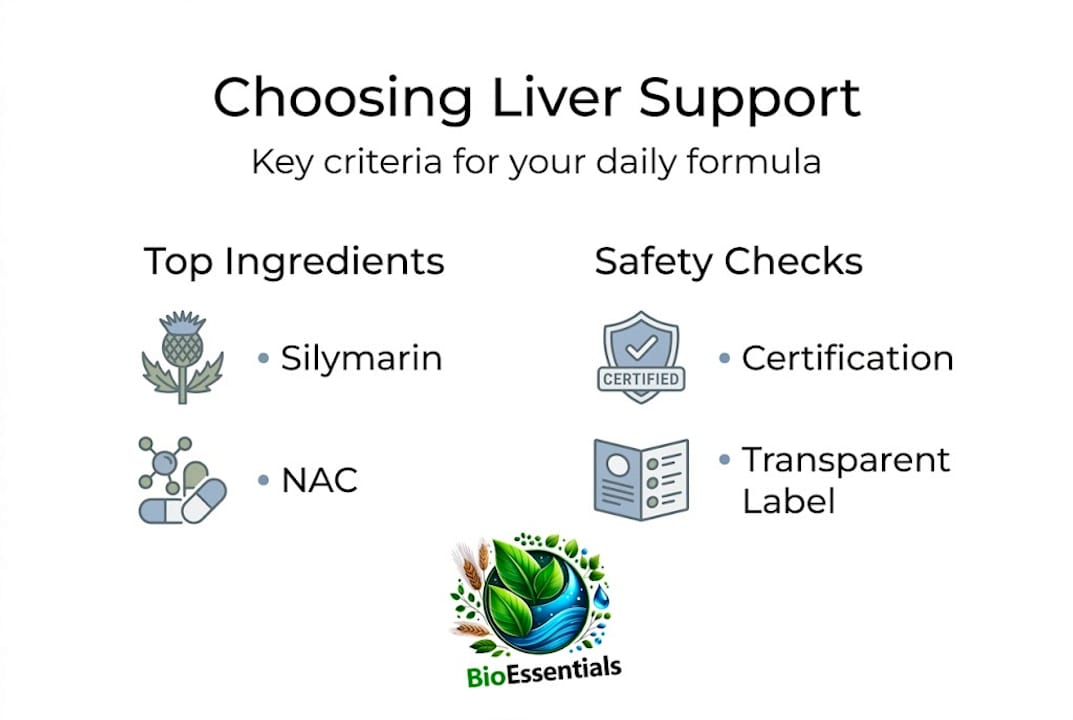 Infographic comparing liver formula criteria and ingredients