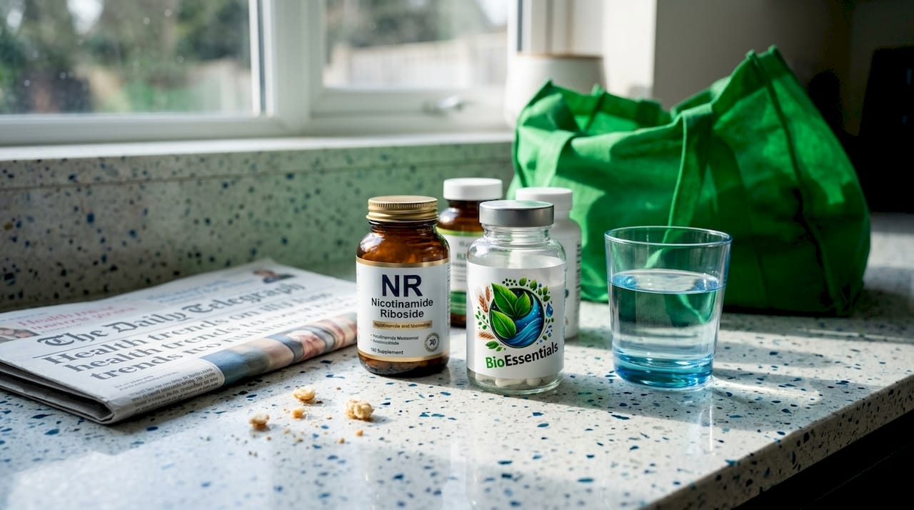 NR and NMN supplements on lived-in counter