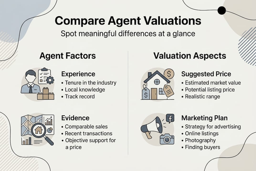 Infographic on comparing property agent valuations