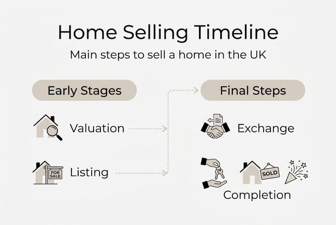Infographic showing UK home selling stages