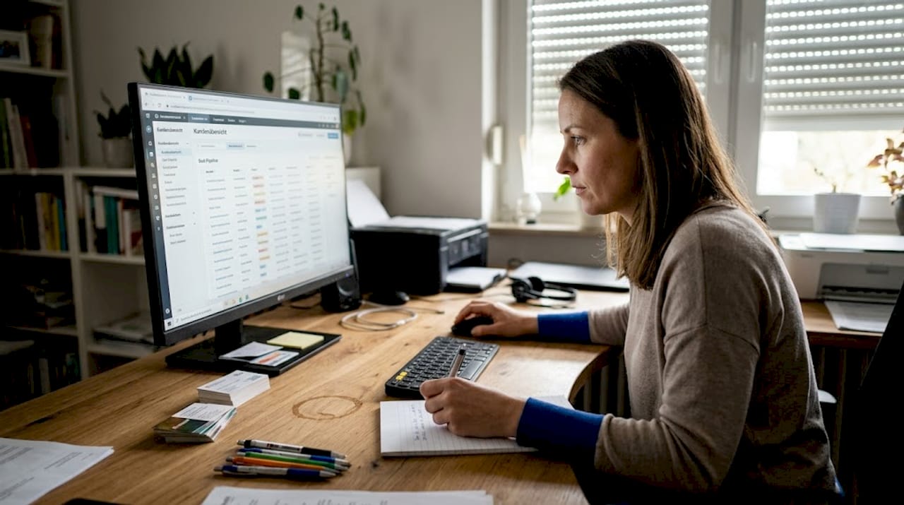 Als Vertriebsleiter betreue ich unsere Kunden und manage Verkaufsprozesse direkt im CRM-System.