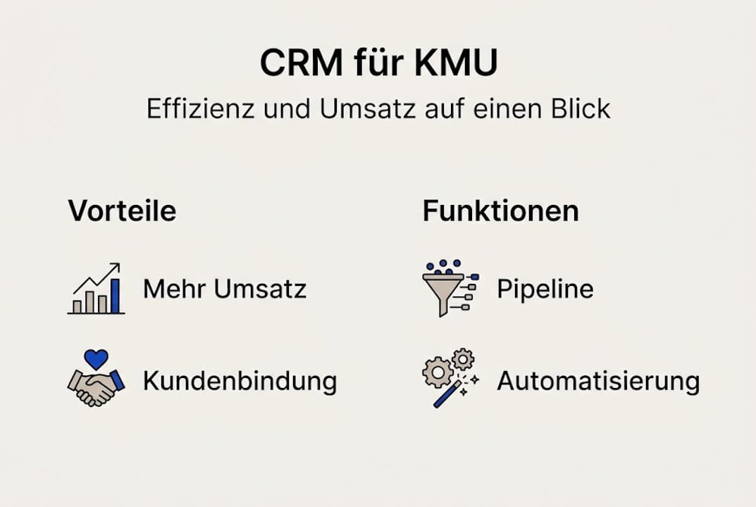 Grafik veranschaulicht, wie KMU von CRM-Lösungen profitieren können