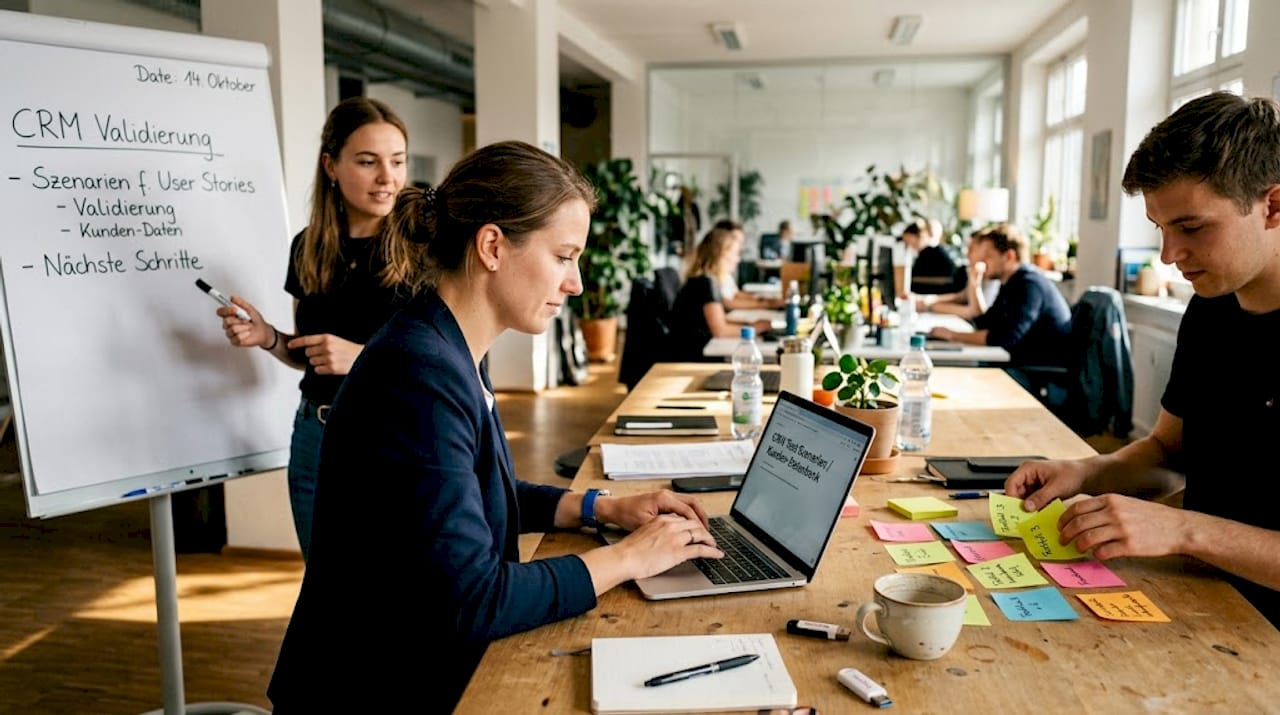 Ablauf für das CRM-Testen im Team-Workspace