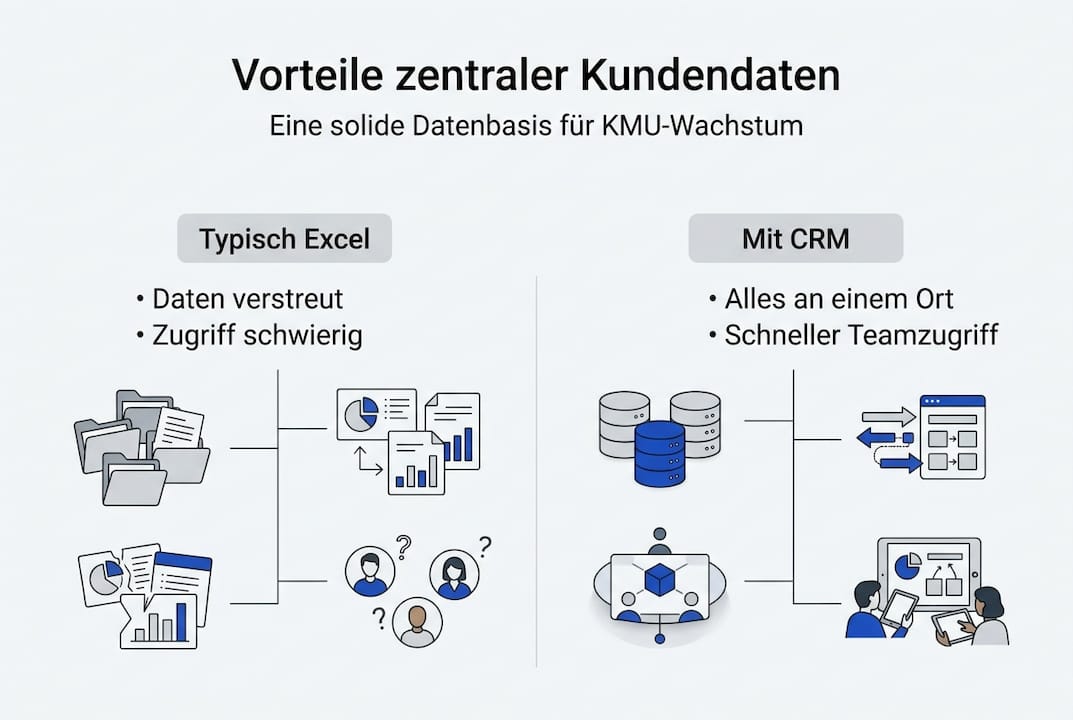 Infografik: Die Vorteile einer zentralen Kundendatenverwaltung im Überblick