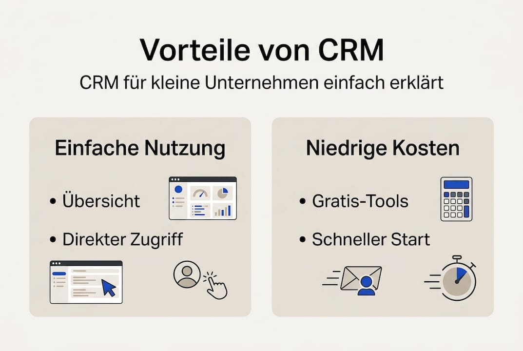 Übersicht: Die wichtigsten CRM-Vorteile für kleine Unternehmen auf einen Blick